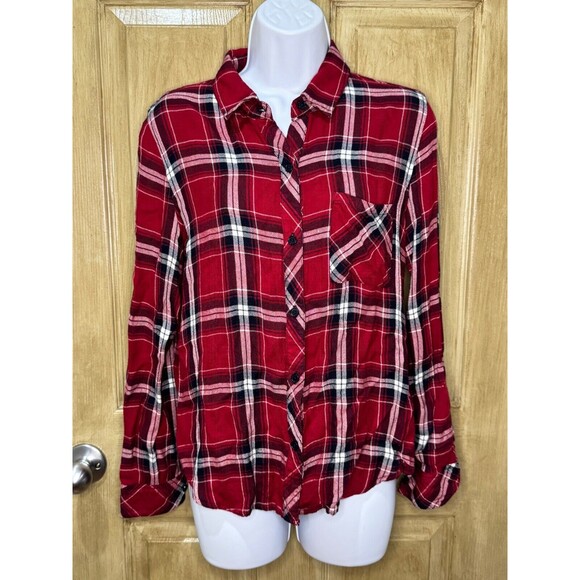RAILS Hunter Button Down Shirt Red Black White Flannel Plaid Size Small - Picture 1 of 9